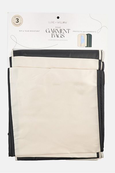 Luxe + Willow 3 Pcs Travel Garment Bag, Beige