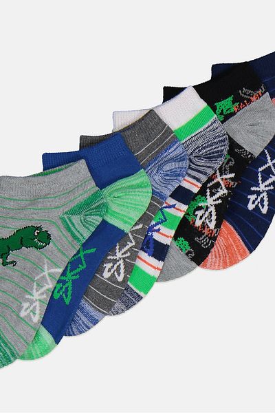 SKECHERS Kids Boy 6 Pairs Allover Print Socks, Blue