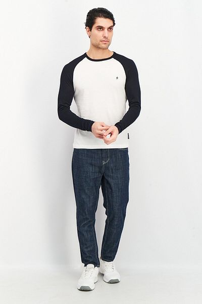 French Connection Men Crew Neck Long Sleeves Brand Logo T-shirt, White
