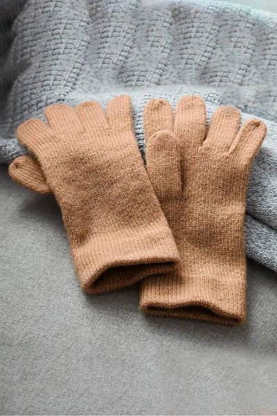 Tchibo Unisex Knitted Gloves, Beige