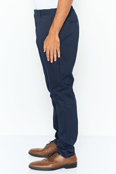 Esprit Men Regular Fit Solid Chino Pants, Blue Combo