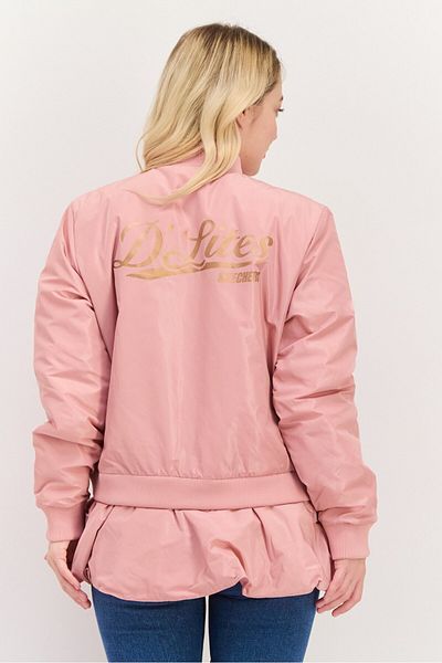 SKECHERS Women Brand Logo Bomber Jacket, Pink