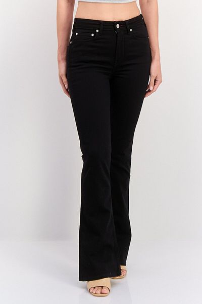Scotch & Soda Women Regular Fit Plain Stretchable The Charm Flare Jeans, Black