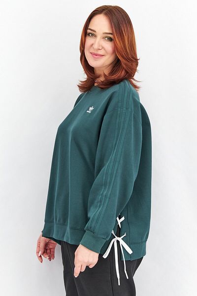 adidas Women Sportswear Fit Embroidered Logo Outdoor Sweatshirts, Fern Green
