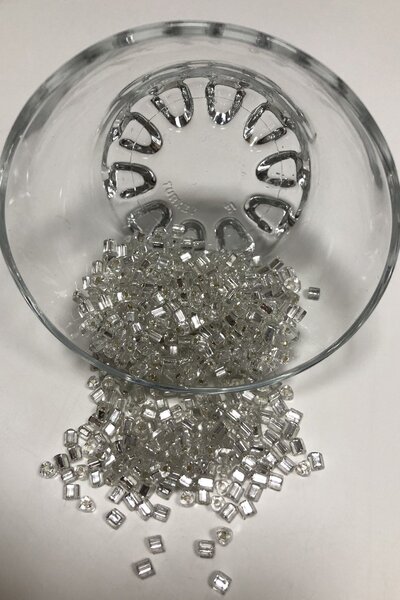 Hayalperest boncuk Ασημί Χρώμα Χοντρό Τρίγωνο Χάντρες Κοπής 50 γρ