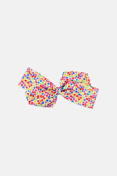 Goody Kids Girl Polka Dot Bow Hair Clips, White Combo
