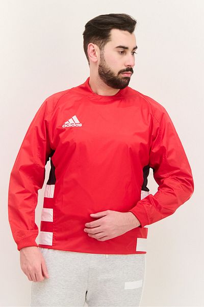 adidas Men Sportswear Fit Long Sleeves Training Sweatshirt, Red Combo