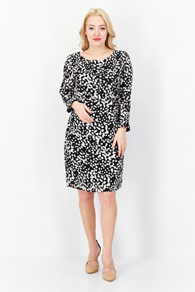 French Connection Women Allover Print Mini Casual Dress, Black