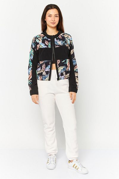 Hurley Women Sportswear Fit Floral Pattern Running Sweatshirts, Black