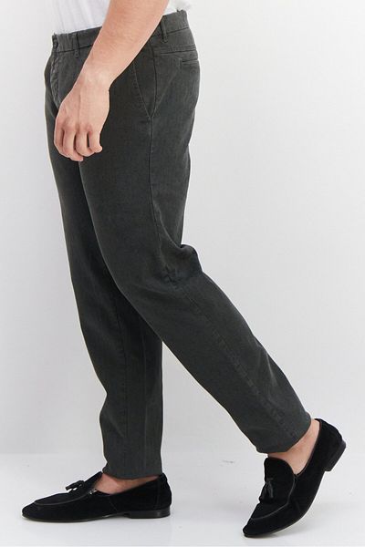 Trussardi Jeans Men Microgrid Print Chino Pants, Charcoal