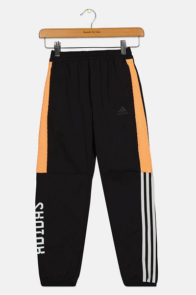 adidas Kids Boy Regular Fit Brand Logo Jogger Pants, Black Combo