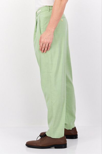 Scotch & Soda Men Loose Fit Solid Dress Pants, Light Green