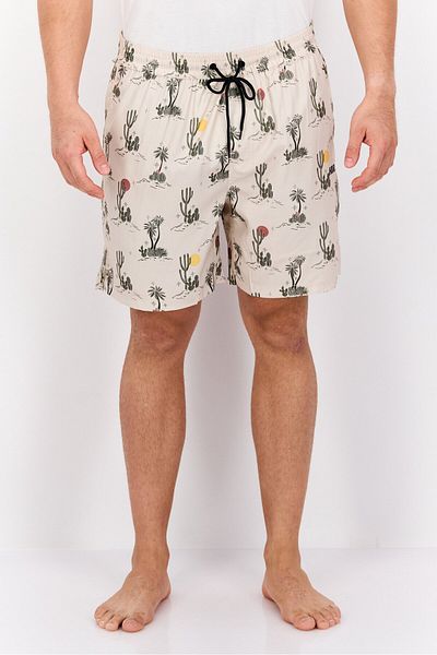 Hurley Men Allover Print Board Shorts, Beige Combo