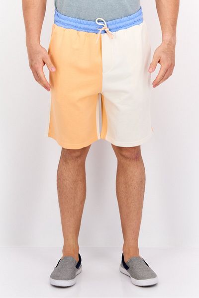 Scotch & Soda Men Regular Fit Two Tone Basic Shorts, Beige