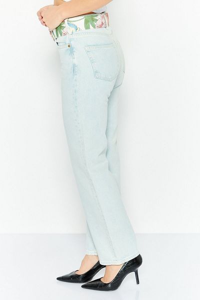 Scotch & Soda Women Straight Fit Belted Washed Denim, Blue