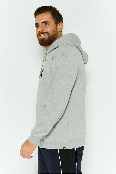 Hurley Men Long Sleeve Brand Logo Hoodies, Grey