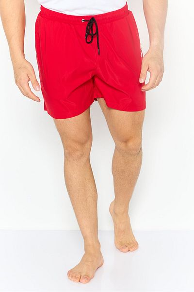UFC Men Brand Logo Board Shorts Swimwear, Red Combo