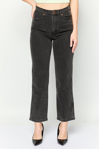 WRANGLER Women Regular Fit Washed Denim Jean, Black