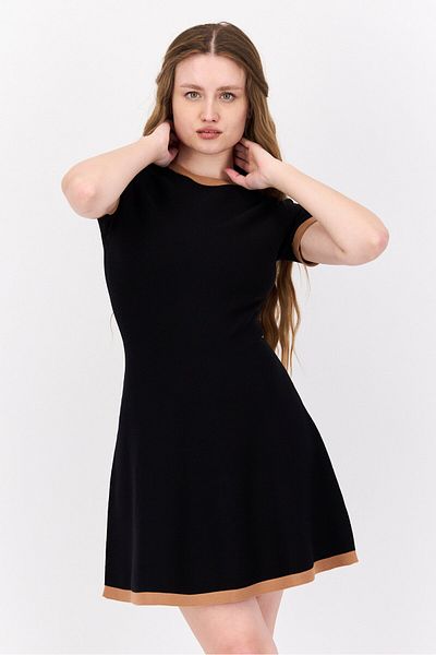 Esprit Women Knitted Midi Dress, Black