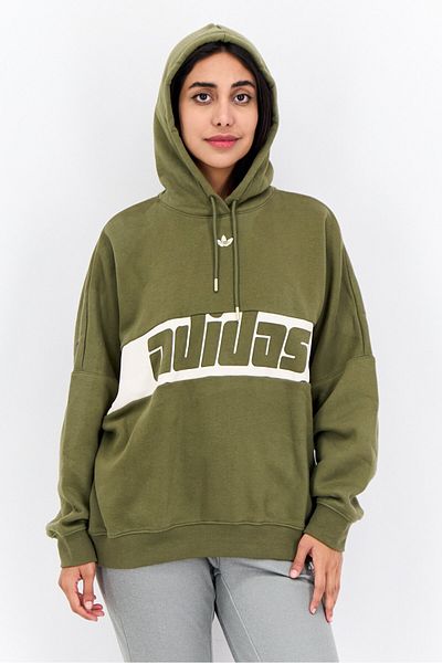 adidas Women Sportswear Fit Long Sleeves Outdoor Hoodie, Olive