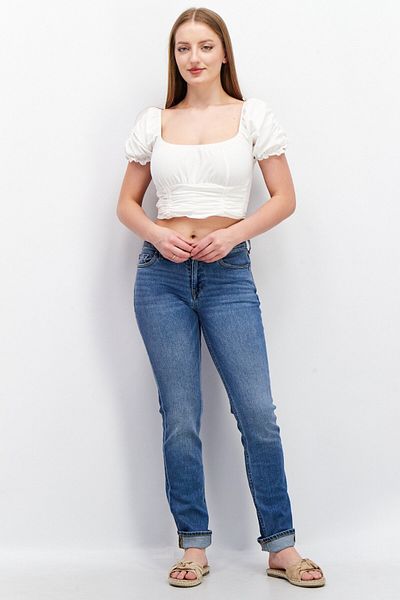 Esprit Women Straight Fit Stretchable Denim Jeans, Blue