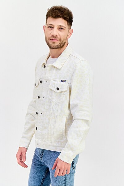 WRANGLER Men Animal Print Denim Jacket, Off White