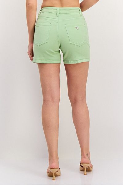Guess Women Solid Denim Shorts, Mint