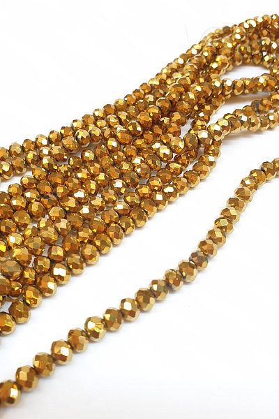 Hayalperest boncuk Gold Color Plated Crystal Bead 6 Mm