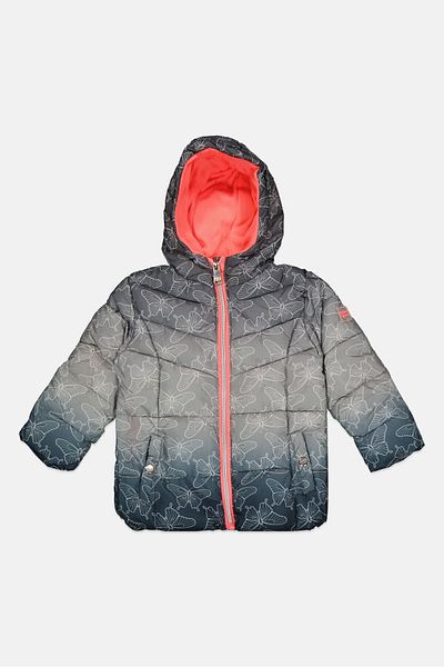 Limited Too Toddlers Girl Allover Print Puffer Jacket, Grey