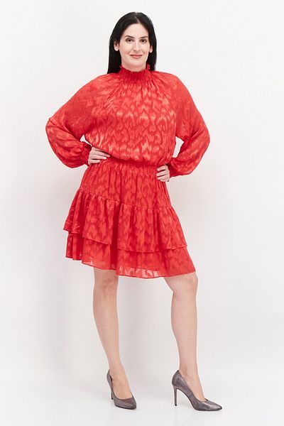 Calvin Klein Women Textured Mini Dress, Red