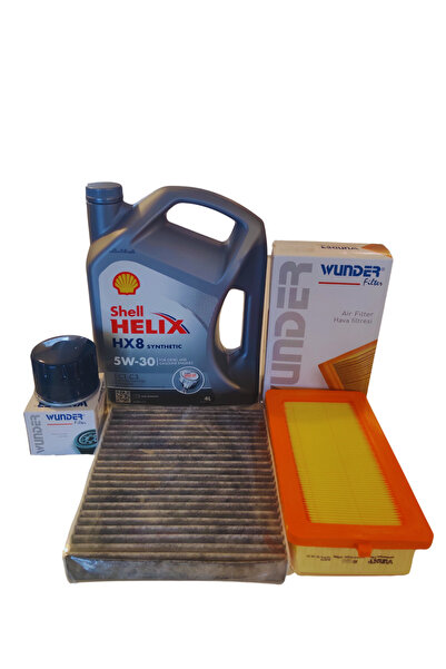 WUNDER RENAULT CLIO 1.0 SCE PERİYODİK FİLTRE VE SHELL 5W30 YAĞ BAKIM SETİ
