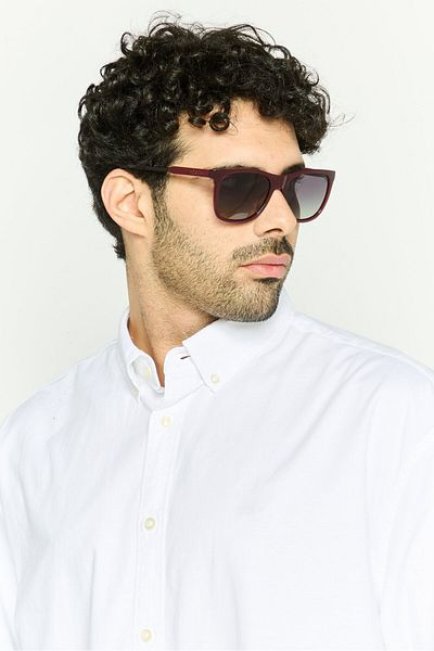 Timberland Men TB9255 Round Sunglasses, Maroon