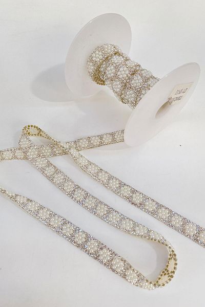 Hayalperest boncuk Iron-On Stone Strip Sconce with Pearl Beads