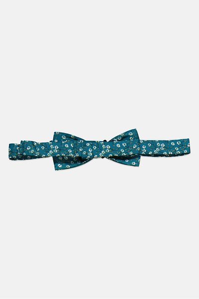 Jules Men Floral Print Bow Tie, Sage Blue