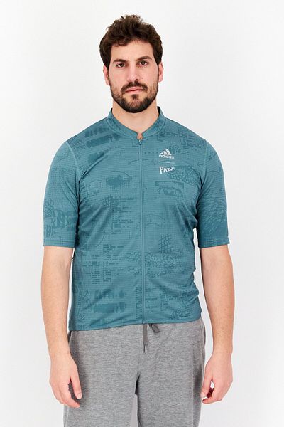 adidas Men Sportswear Fit Short Sleeve Jersey Shirt, Teal Green