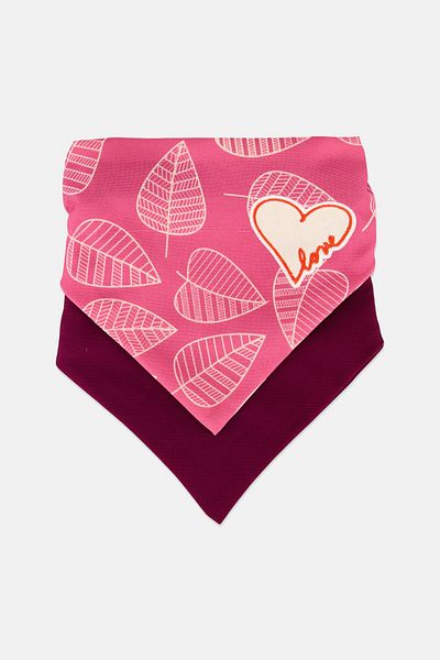 ED Ellen DeGeneres 2 Pcs Embroidered Pet Bandana Collar, Pink Combo