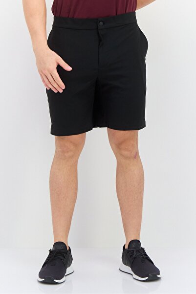 VAN HEUSEN شورت تشينو رجالي سادة كاجوال، أسود