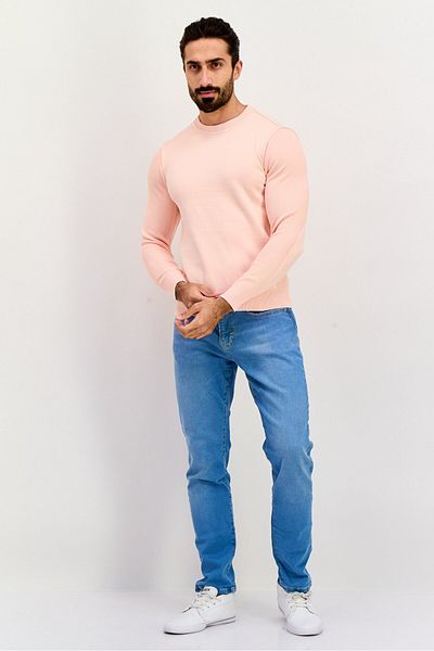 freesoul Men Crew Neck Long Sleeves Textured Sweatshirt, Corol