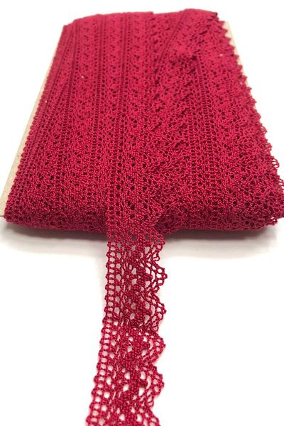 Hayalperest boncuk Claret Red Lace Cotton Ribbon Accessory - Kopanaki Decorative