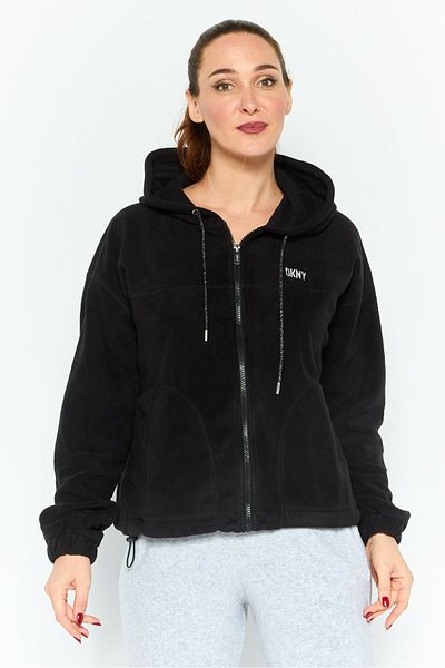DKNY Sport Women Sportwear Fit Embroidered Logo Outdoor Hoodie, Black