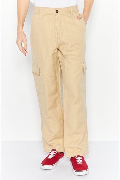 Esprit Men Regular Fit Solid Cargo Pants, Light Tan