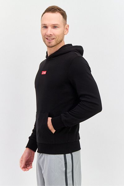 Puma Men Sportswear Fit Hooded Plain Long Sleeves Training Sweatshirt, Black