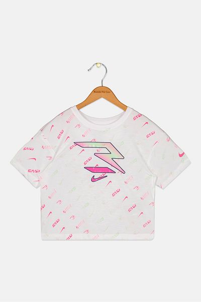 Nike 3Brand by Russell Wilson Kids Girl Sportswear Fit Short Sleeves Outdoor T-Shirt, Multicolor