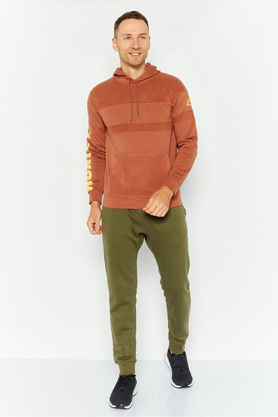 Hurley Men Hooded Brand Logo Long Sleeves Sweatshirt, Brown