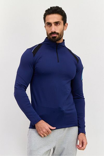 RBX Men Sportswear Fit Plain Long Sleeves Outdoor Sweatshirt, Navy