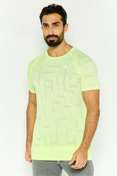 Puma Men Sportswear Fit Short Sleeves Training T-Shirt, Fizzy Yellow