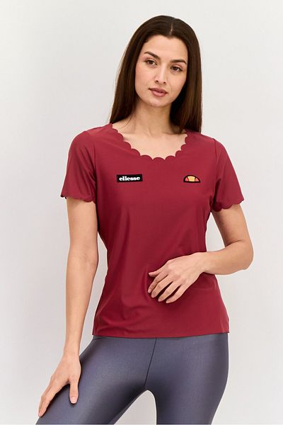 Ellesse Women Sportswear Fit Short Sleeve Outdoor Top, Burgundy