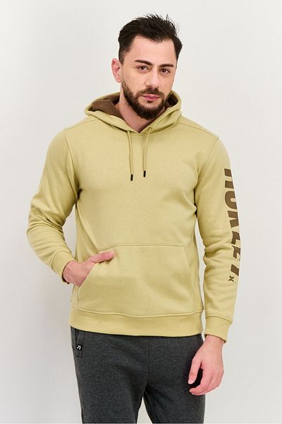 Hurley Men Sportswear Fit Solid Outdoor Hoodie, Khaki