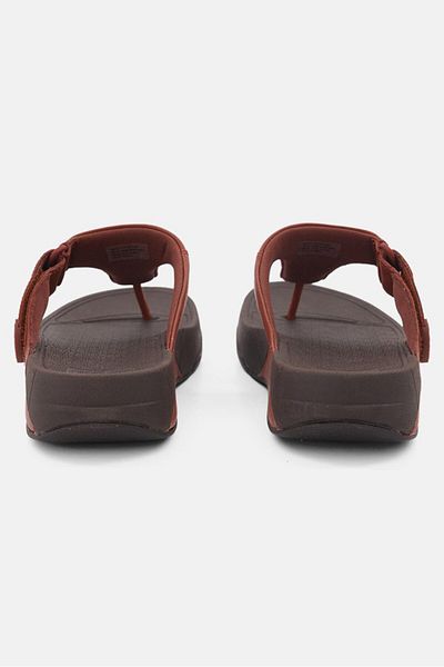 Fitflop Men Velcro Leather Sandals Dark Tan