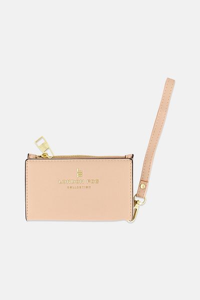 London Fog Women Bifold Wristlet Wallet 8 H x 14 L x 1 W cm, Cream